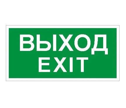 пиктограмма "выход/exit" пэу 011 240х125 pc-m (уп.2шт) ст 2502000930 от BTSprom.by