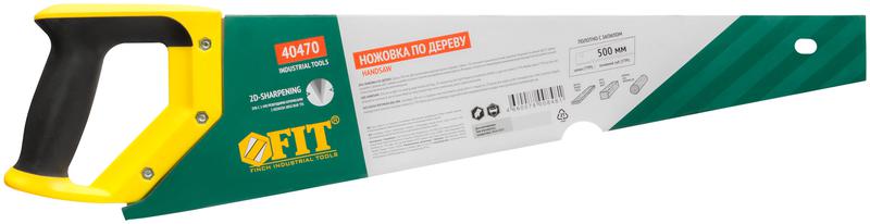  Ножовка по дереву крупный кален.зуб 5 ТPI с запилом 7 ТPI 2D заточка пласт.прорезинен.ручка 500мм FIT 40470 фото в каталоге от BTSprom.by