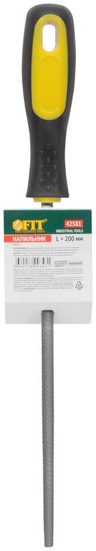  Напильник прорезиненная ручка круглый 200мм FIT 42581 фото в каталоге от BTSprom.by