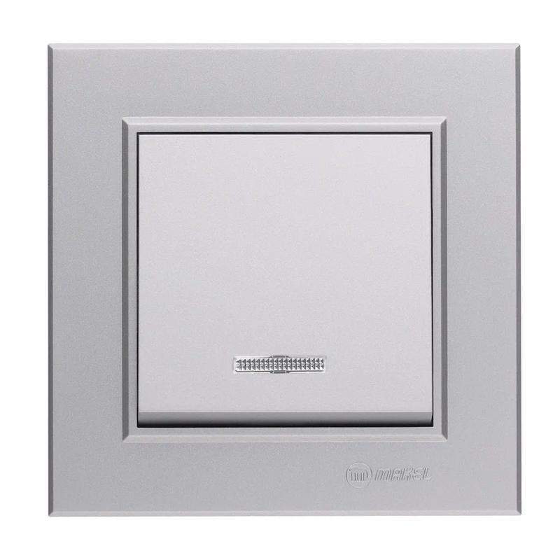выключатель 1-кл. сп karea 10а ip20 сереб. с подсветкой makel 56065021 от BTSprom.by