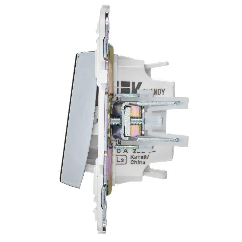  Выключатель перекрестный 1-кл. SKANDY 10А SK-V03N никель IEK SK-V13-0-10-K50 фото в каталоге от BTSprom.by