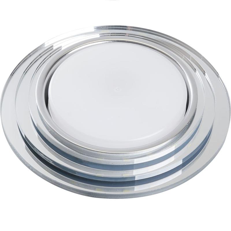 светильник встраиваемый со светодиодной подсветкой 20ledх2835 smd 4000к 15вт gx53 без лампы прозрачн. хром cd5024 круг с драйвером в комплекте feron 40524 от BTSprom.by