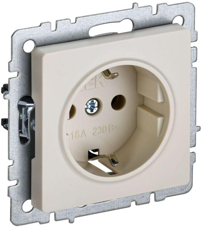 розетка brite рс14-1-0-бркр 16а с заземл. защ. шторки механизм беж. iek br-r14-16-k10 от BTSprom.by