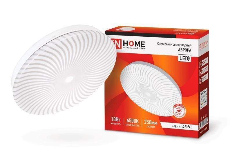 светильник светодиодный deco аврора 18вт 230в 6500к 1170лм 250х50мм in home 4690612037370 от BTSprom.by