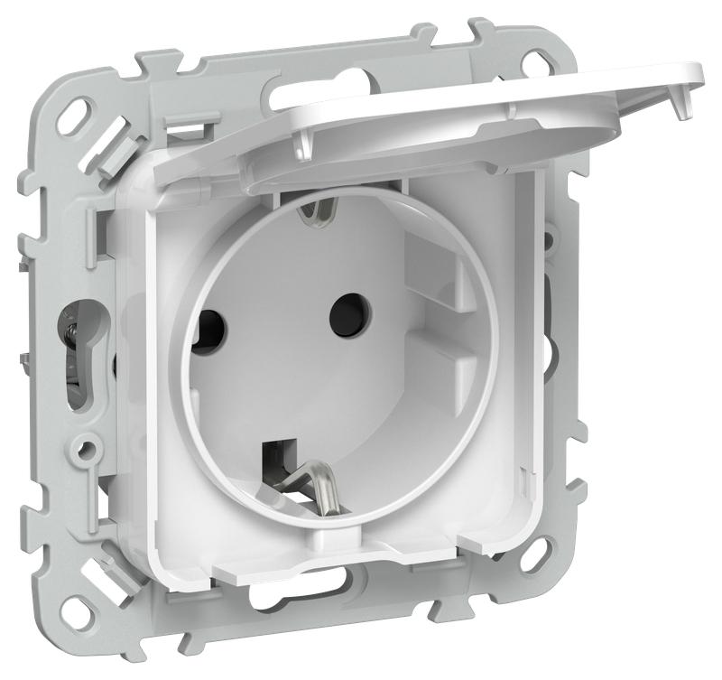 розетка сп flite рсшкр11-1-44-флб 16а ip44 с заземл. с защ. шторками и крышкой безвинтовое крепление механизм бел. iek fi-r16-16-1-44-k01 от BTSprom.by