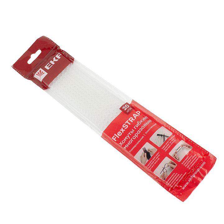 хомут гибкий многоразовый бел. flexstrap (уп.20шт) proxima ekf plc-fs-wr от BTSprom.by