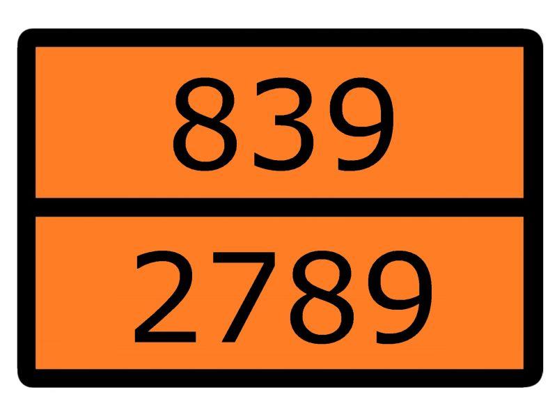 знак для маркировки опасных грузов "номер оон 839/2789" 300х400мм пленка самоклеящаяся ekf an-7-839-2789 от BTSprom.by