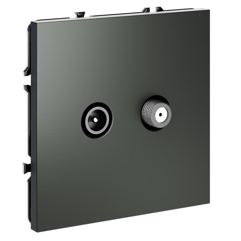  Розетка телевизионная оконечная TV + SAT 2-м СП S70 механизм титан Voltum VLS060406 фото в каталоге от BTSprom.by