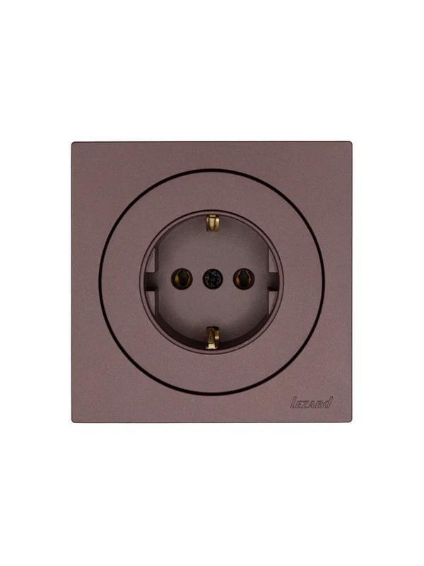  Розетка 1-м OSEN IP20 16А с заземл. ПБТ механизм шоколад LEZARD 743-7388-122B фото в каталоге от BTSprom.by