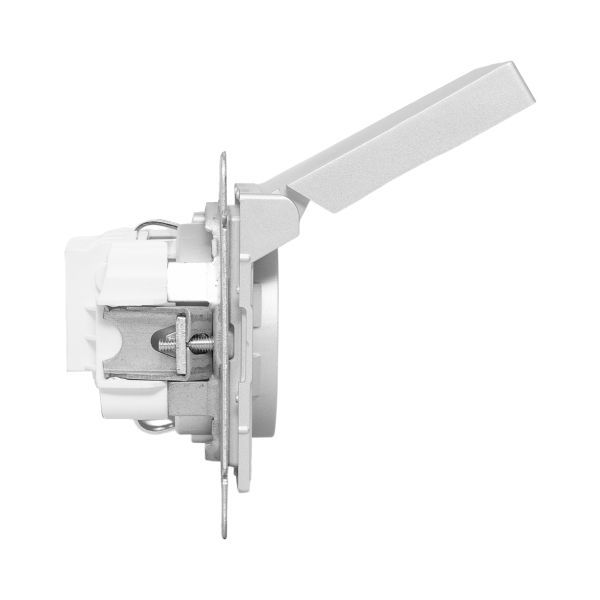  Розетка СП Эпика 16А IP44 с заземл. защ. шторки с крышкой механизм алюм. EKF UP1-SOA-111-44 фото в каталоге от BTSprom.by