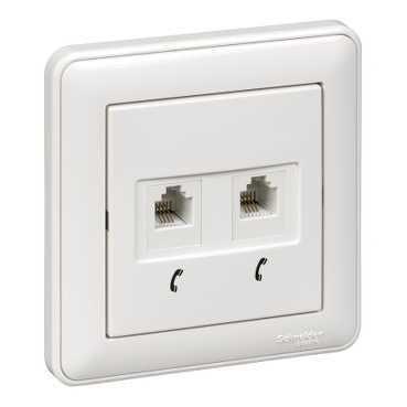  Розетка телефонная 2-м СП W59 RJ11 1А бел. SchE RSI-251TT-18(РСИ-251TT-18) фото в каталоге от BTSprom.by
