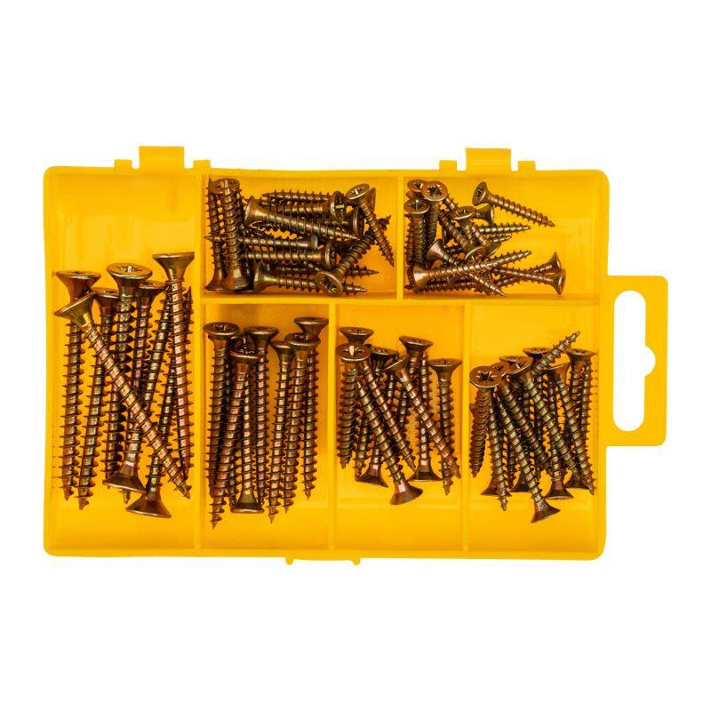  Набор саморезов для ДСП 76шт пластик. коробка Kranz KR-01-3101-11 фото в каталоге от BTSprom.by