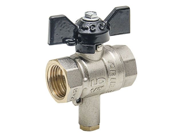 кран шаровый 1/2" вн.-вн. для термодатчика бабочка pn40, ld ld.45.340.15 от BTSprom.by