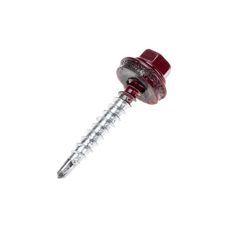 саморез кровельный 4.8х35мм окрашенный ral 3005 короб (уп.250шт) kranz 1203-4835-3 от BTSprom.by