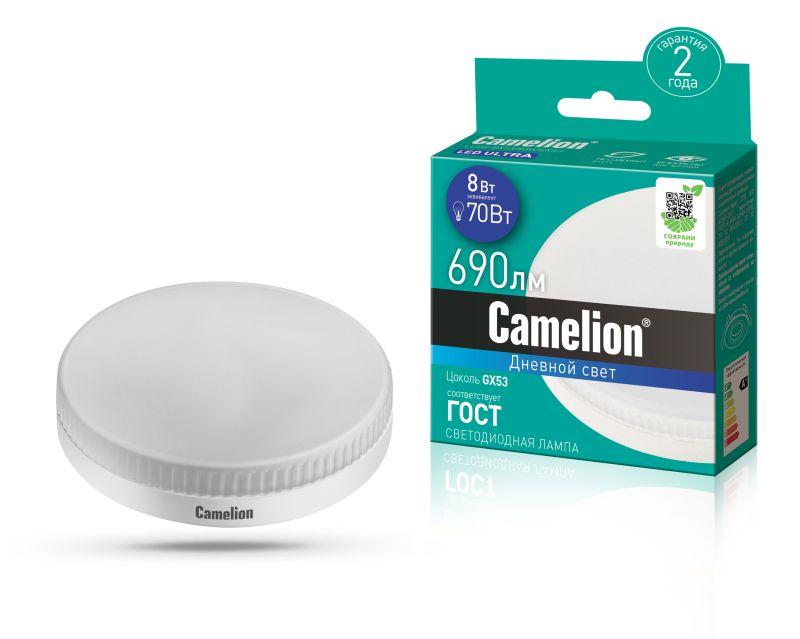 лампа светодиодная led8-gx53/865/gx53 8вт 220в camelion 13614 от BTSprom.by