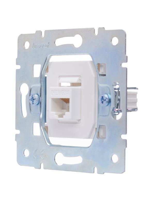  Розетка компьютерная 1-м СП Vesna механизм жемчуж./бел. перламутр LEZARD 742-3088-139 фото в каталоге от BTSprom.by