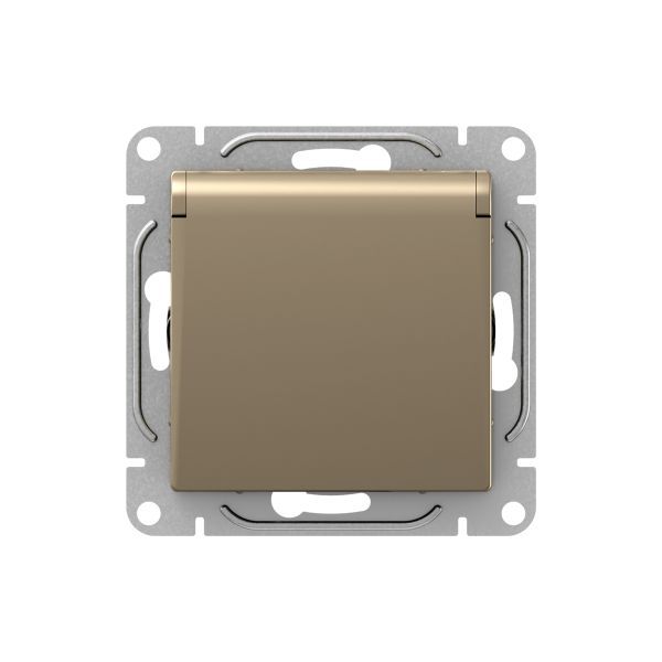 розетка сп эпика 16а ip44 с заземл. защ. шторки с крышкой механизм шампань ekf up1-soc-111-44 от BTSprom.by