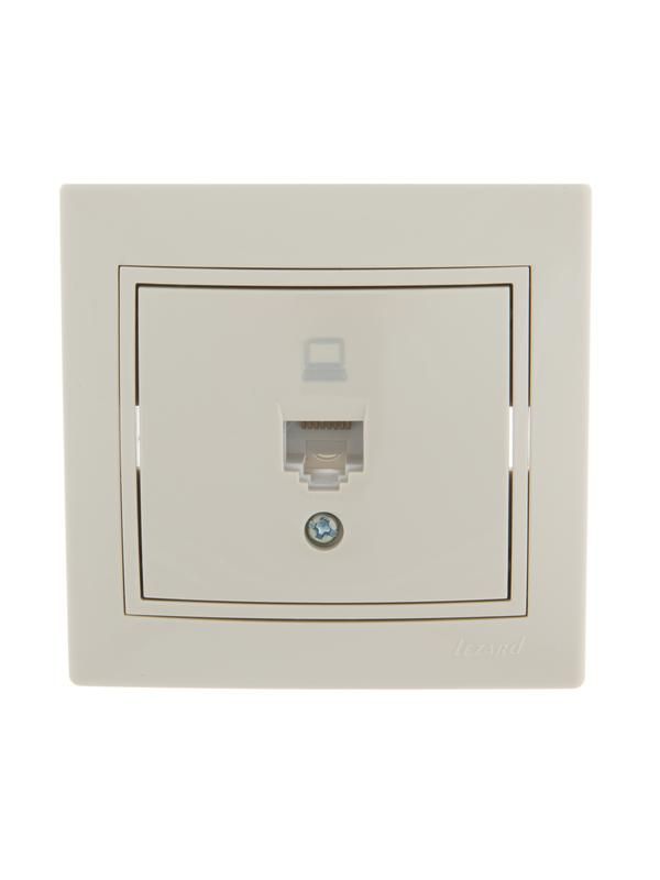 розетка компьютерная 1-м сп mira rj45 крем./крем.. lezard 701-0303-139 от BTSprom.by
