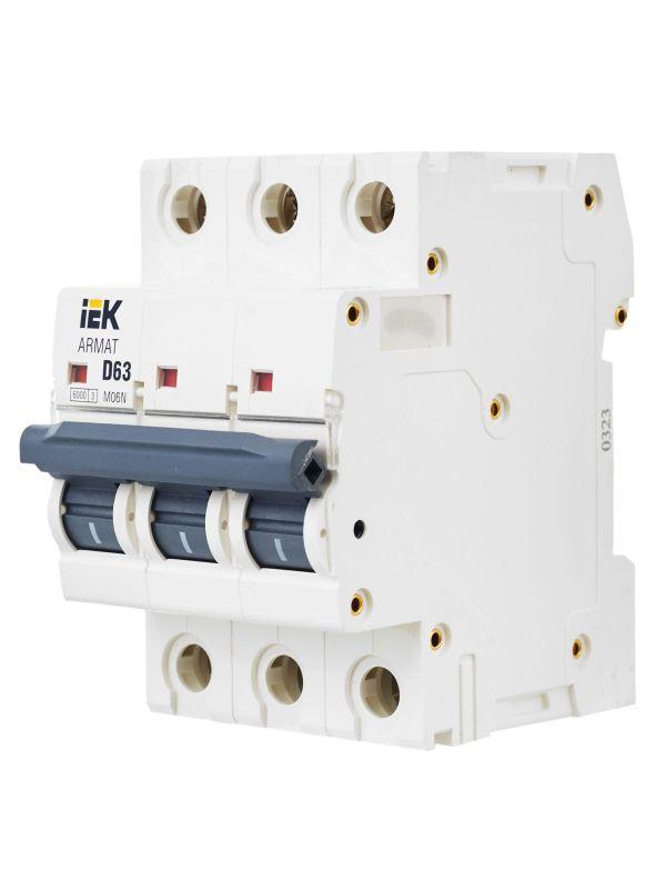  Выключатель автоматический модульный 3п D 63А M06N ARMAT IEK AR-M06N-3-D063 фото в каталоге от BTSprom.by