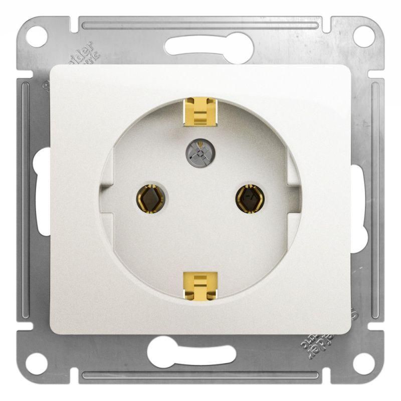 розетка 1-м сп glossa 16а ip20 с заземл. механизм перламутр. se gsl000643 от BTSprom.by