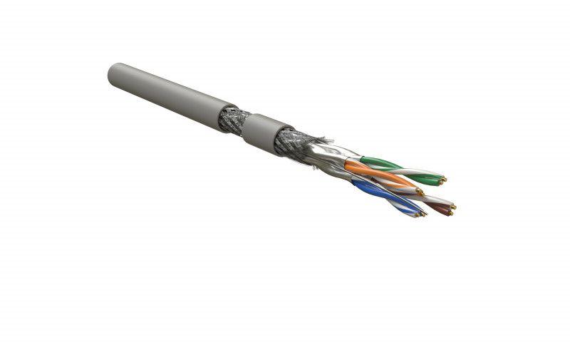 кабель витая пара s/ftp кат.6a 4 пары 23 awg ож solid кажд. пара в фольге общ. экран - медн. оплетка до +60град.c lszh sftp4-c6a-s23-in-lszh-gy-500 сер. (уп.500м) hyperline 236246 от BTSprom.by