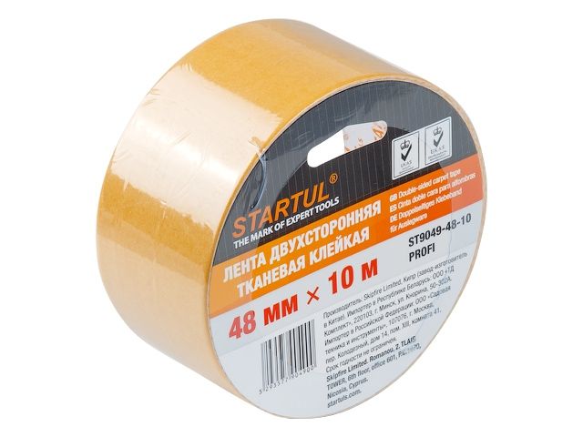 лента двухсторонняя тканевая клейк. 48ммх10м startul profi (st9049-48-10) (скотч тканевый двусторонний) st9049-48-10 от BTSprom.by