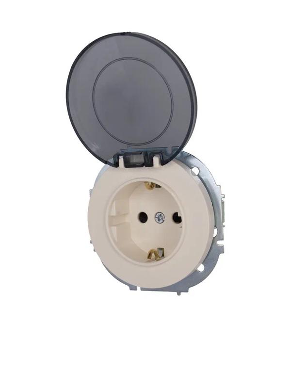  Розетка 1-м СП OSEN IP44 с заземл. с крышкой ПБТ механизм сл. кость LEZARD 743-9088-123BIPCH фото в каталоге от BTSprom.by