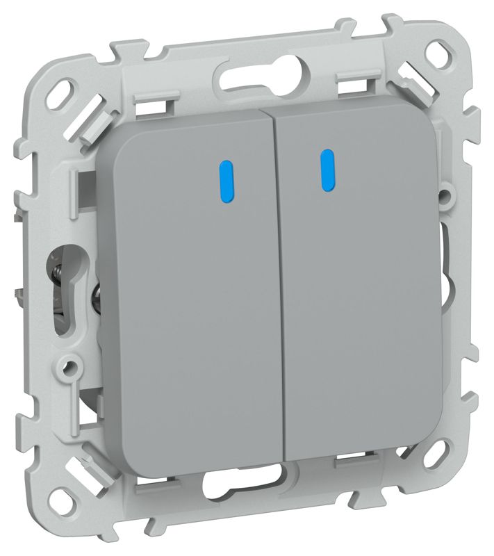 выключатель кнопочный проходной 2-кл. сп flite вс62-2-1-флс 10а с индикацией механизм сер. iek fi-v28-1-10-1-k03 от BTSprom.by