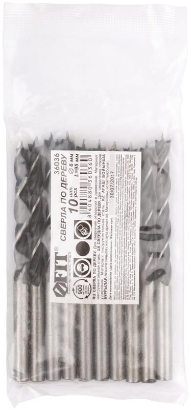  Сверло по дереву 6мм (уп.10шт) FIT 36036 фото в каталоге от BTSprom.by