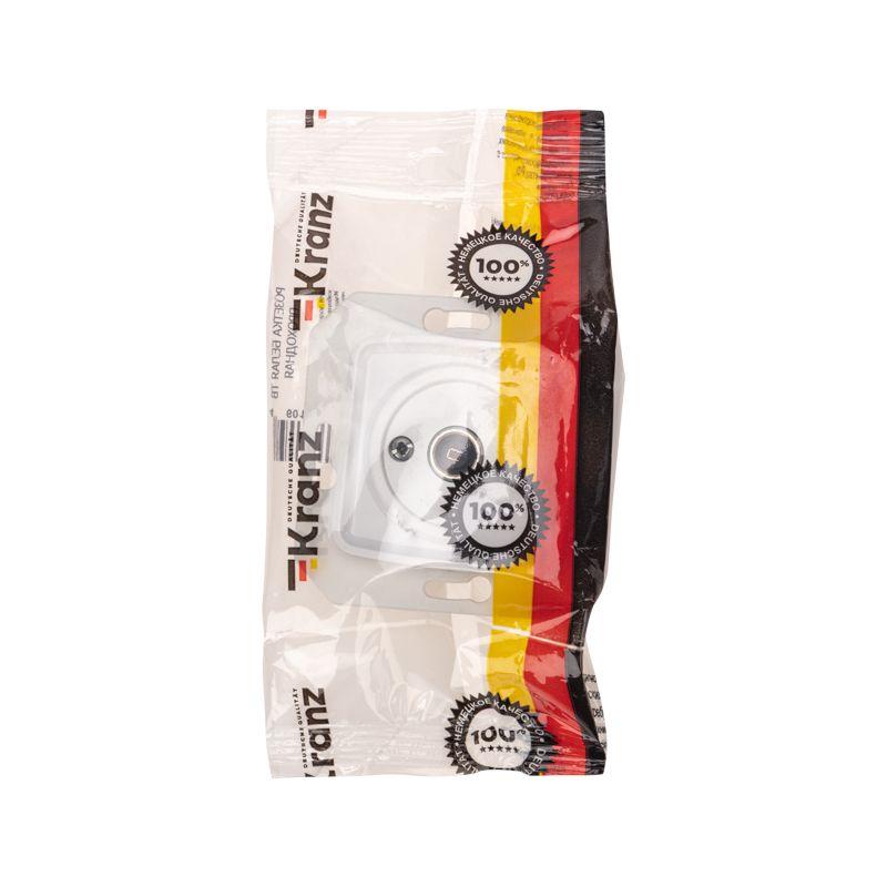  Розетка телевизионная проходная TV СП DEA механизм бел. Kranz KR-78-0221 фото в каталоге от BTSprom.by