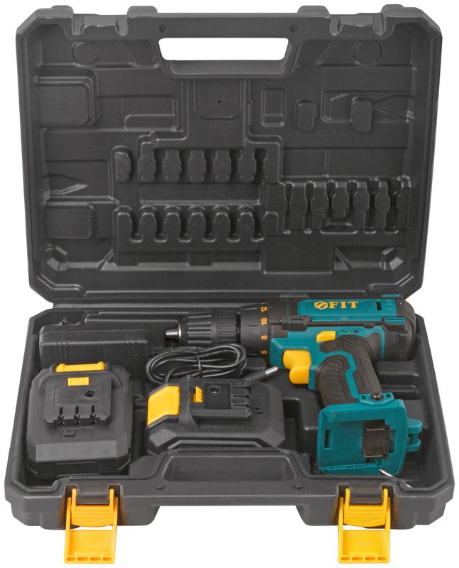  Дрель-шуруповерт аккумуляторная 14.4В 0-450/1550об/мин 23Нм 2 (Li-Ion) 1.3А.ч FIT 80198 фото в каталоге от BTSprom.by