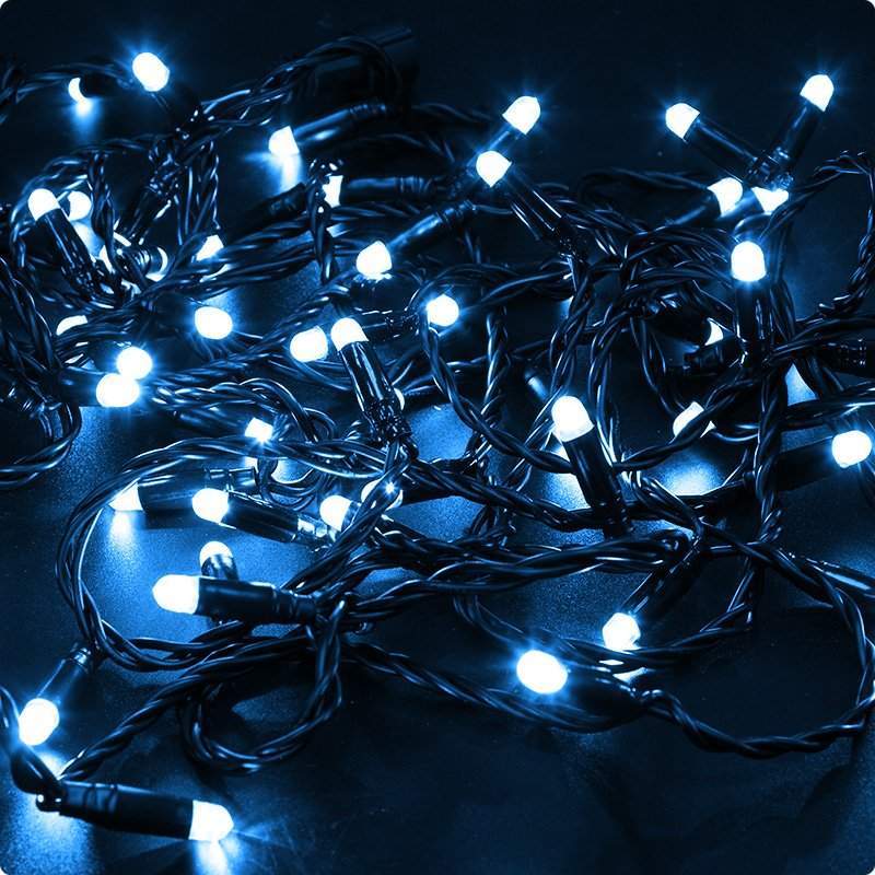 гирлянда светодиодная "нить" 10м led син. 4вт 24в ip65 постоян. свечение провод пвх черн. neon-night 305-143 от BTSprom.by