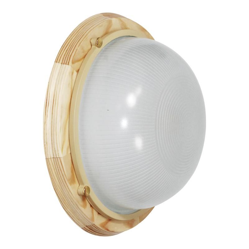 светильник нпп 03-100-009 "самарканд" 1101 e27 ip65 кругл. большой матов./корпус дерево сосна (инд. упак.) элетех 1005500964 от BTSprom.by