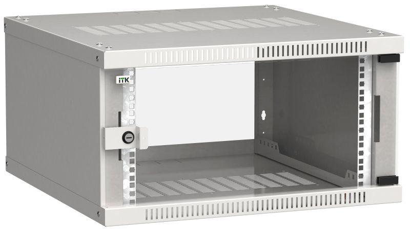 шкаф linea we 6u 600x600мм дверь стекло сер. itk lwe3-06u66-gf от BTSprom.by