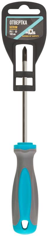  Отвертка CrV сталь прорезиненная ручка PH1х100мм MOS 53703М фото в каталоге от BTSprom.by