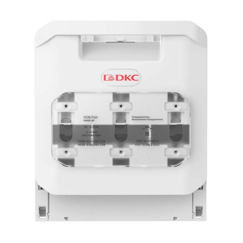  Выключатель горизонтальный предохранитель разъединитель 630А 3P крепление на монтажную плату DKC FSH03-3P фото в каталоге от BTSprom.by