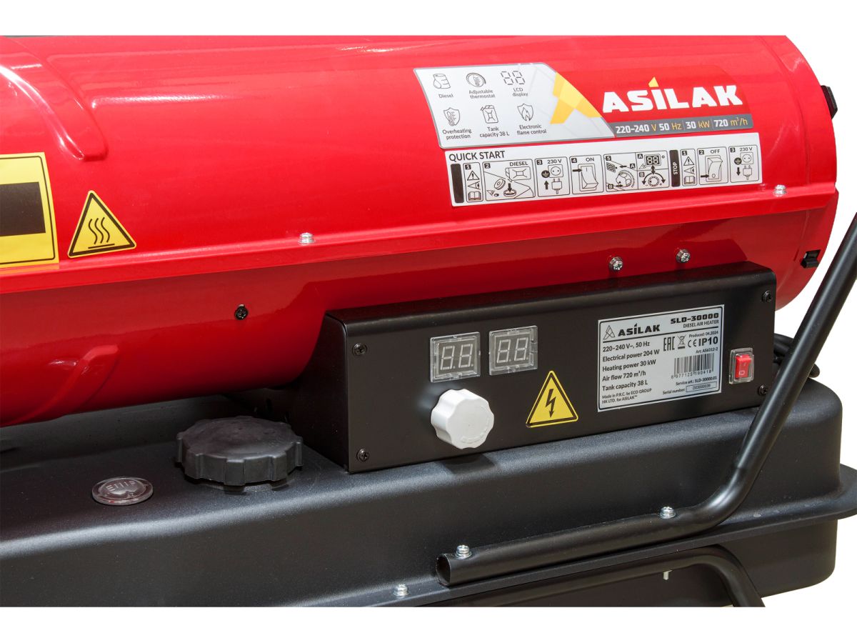  Нагреватель воздуха диз. ASILAK SLD-30000 прямой (30 кВт, 720 куб.м/час, термостат) AS6312-2 фото в каталоге от BTSprom.by
