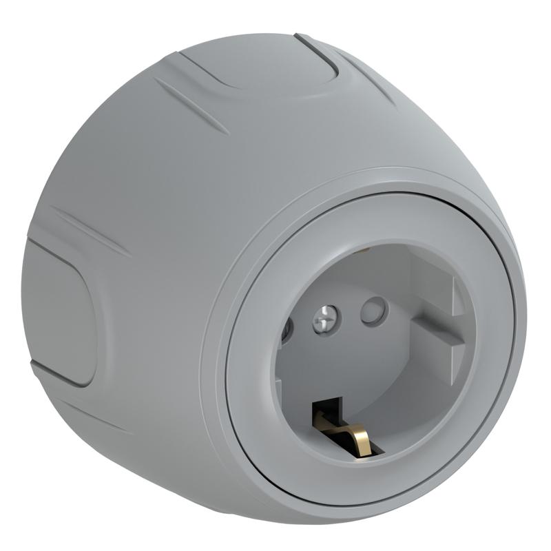 розетка rotondo с заземл. защ. шторки винтов. контакты сер. onekeyelectro 7700879 от BTSprom.by