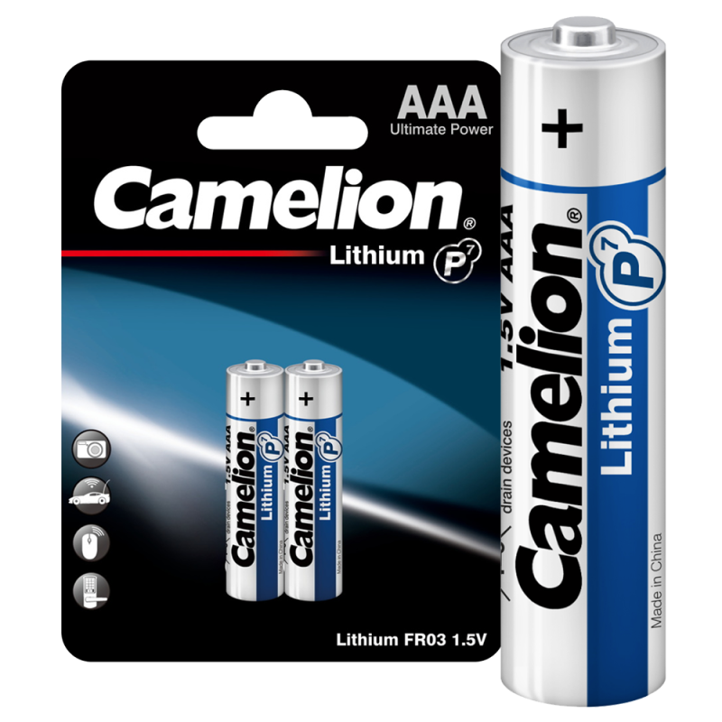 элемент питания литиевый aaa/fr03 1.5в lithium fr03-bp2 bl2 (уп.2шт) camelion 15240 от BTSprom.by