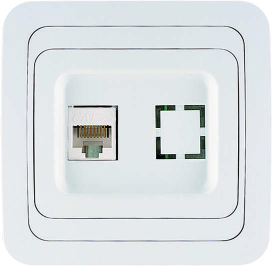 розетка компьютерная 1-м сп mimoza 16а ip20 бел./бел. makel 12035 от BTSprom.by
