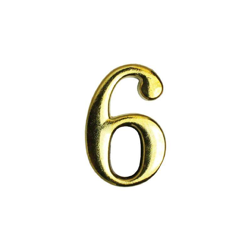 цифра дверная "6" на клеевой основе золото аллюр 5074 от BTSprom.by