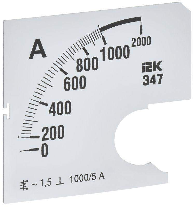 шкала сменная для амперметра э47 1000/5а-1.5 72х72мм iek ipa10d-sc-1000 от BTSprom.by