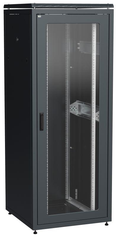 шкаф сетевой linea n 42u 800х800мм стекл. передняя дверь задняя металлическая черн. itk ln05-42u88-gm от BTSprom.by