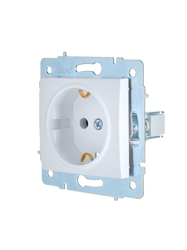  Розетка 1-м СП ASTI 16А IP20 с заземл. термопласт механизм бел. LEZARD 7081-0288-122B фото в каталоге от BTSprom.by