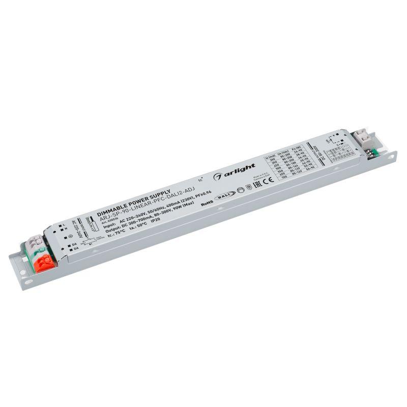блок питания arj-sp-90-linear-pfc-dali2-adj 90вт 80-300в 0.3-0.7а ip20 металл arlight 035536 от BTSprom.by