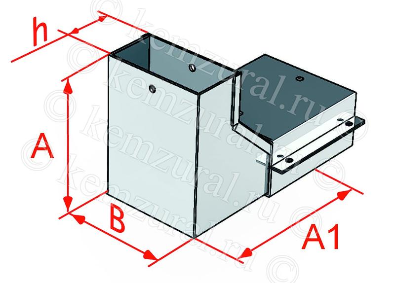 короб угловой вверх на 90град. сувц 200х100 ухл1 (s=1.0мм) кэмз 385 201003 57 от BTSprom.by