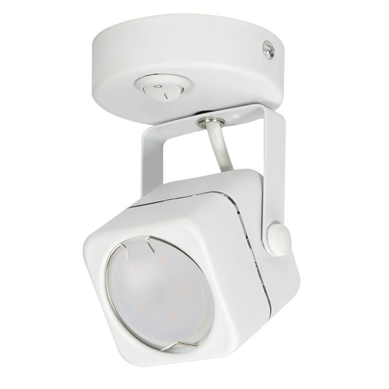 светильник декоративный dlc-s613 gu10/b white sotto gu10 накладной без лампы выкл. на корпусе метал. бел. fametto ul-00009423 от BTSprom.by