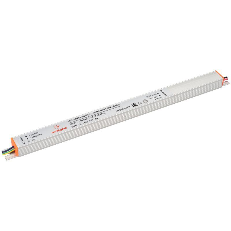 блок питания arv-12036-long-d 12в 3а 36вт ip20 метал. arlight 026419(1) от BTSprom.by