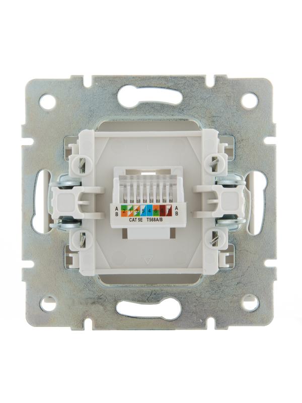  Розетка компьютерная СП Rain RJ45 16А IP20 механизм бел. LEZARD 703-0288-139 фото в каталоге от BTSprom.by