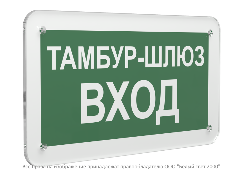 знак безопасности ps-33186.e41 "тамбур-шлюз вход" белый свет a32884 от BTSprom.by